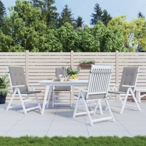 Blazine za vrtne stole 4 kosi sive 120x50x3 cm blago