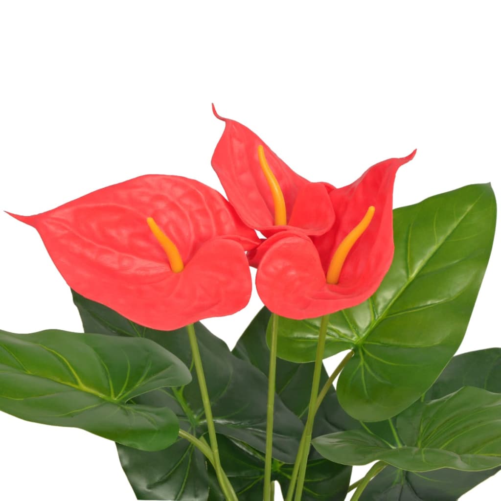 Umetna rastlina flamingovec v loncu 45 cm rdeča in rumena - slika 2