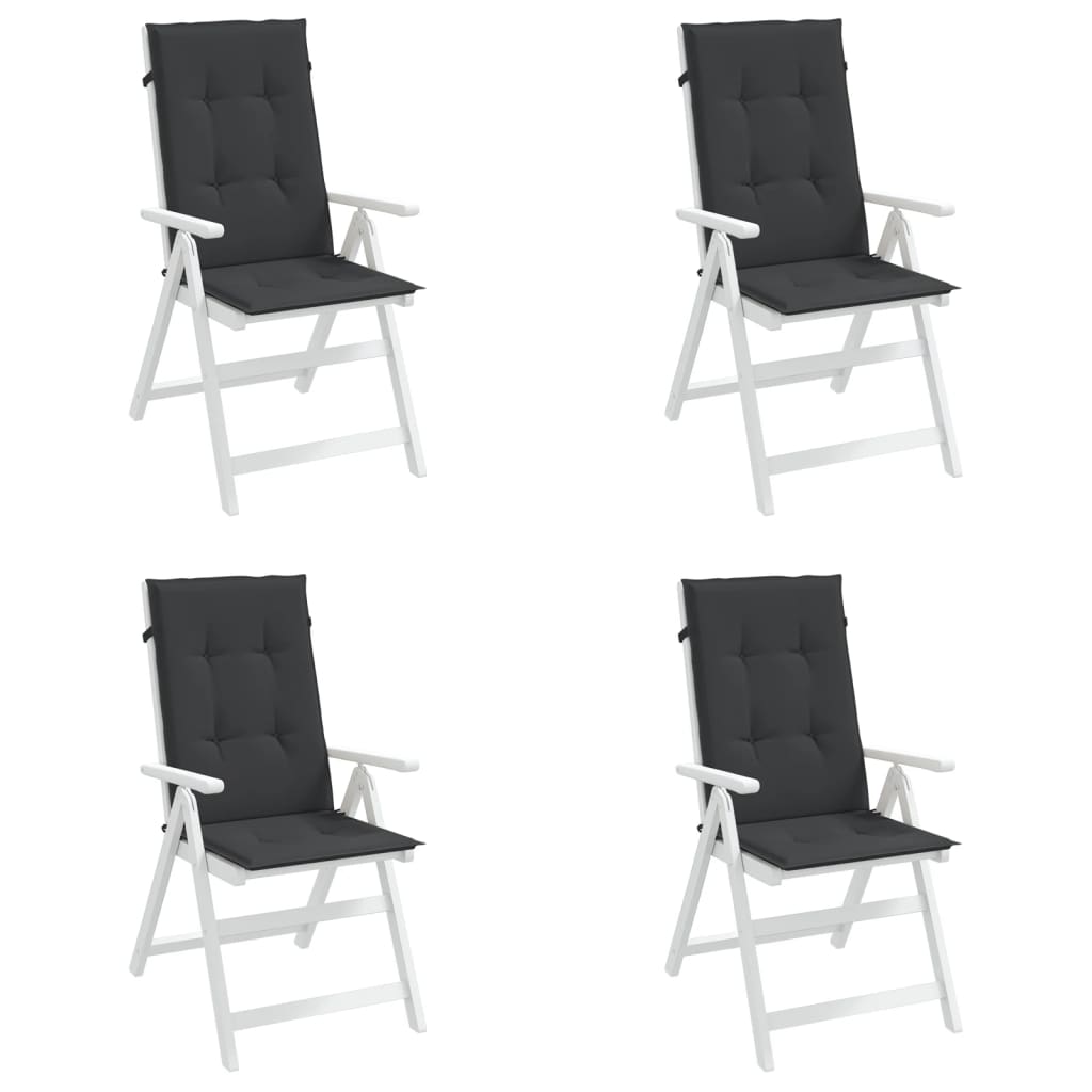 Blazine za vrtne stole 4 kosi črne 120x50x3 cm blago - slika 4