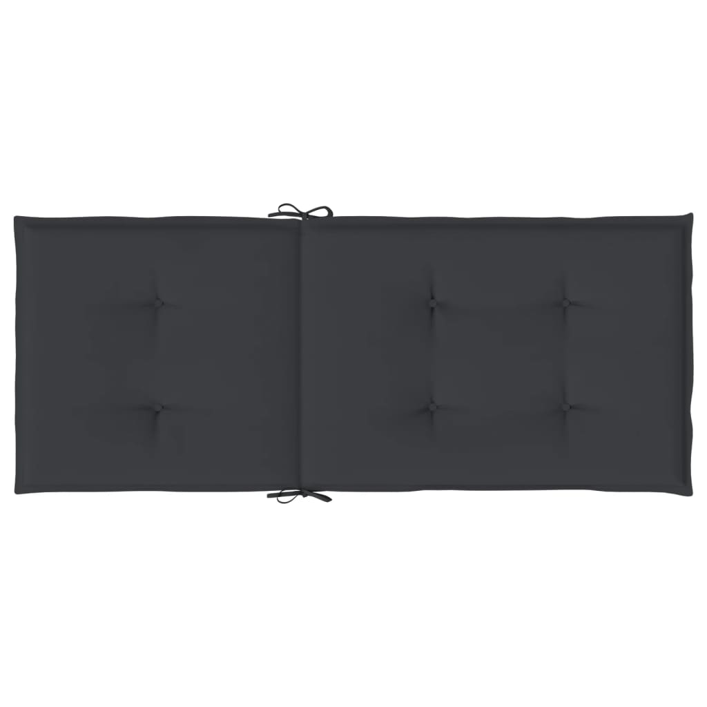 Blazine za vrtne stole 4 kosi črne 120x50x3 cm blago - slika 7