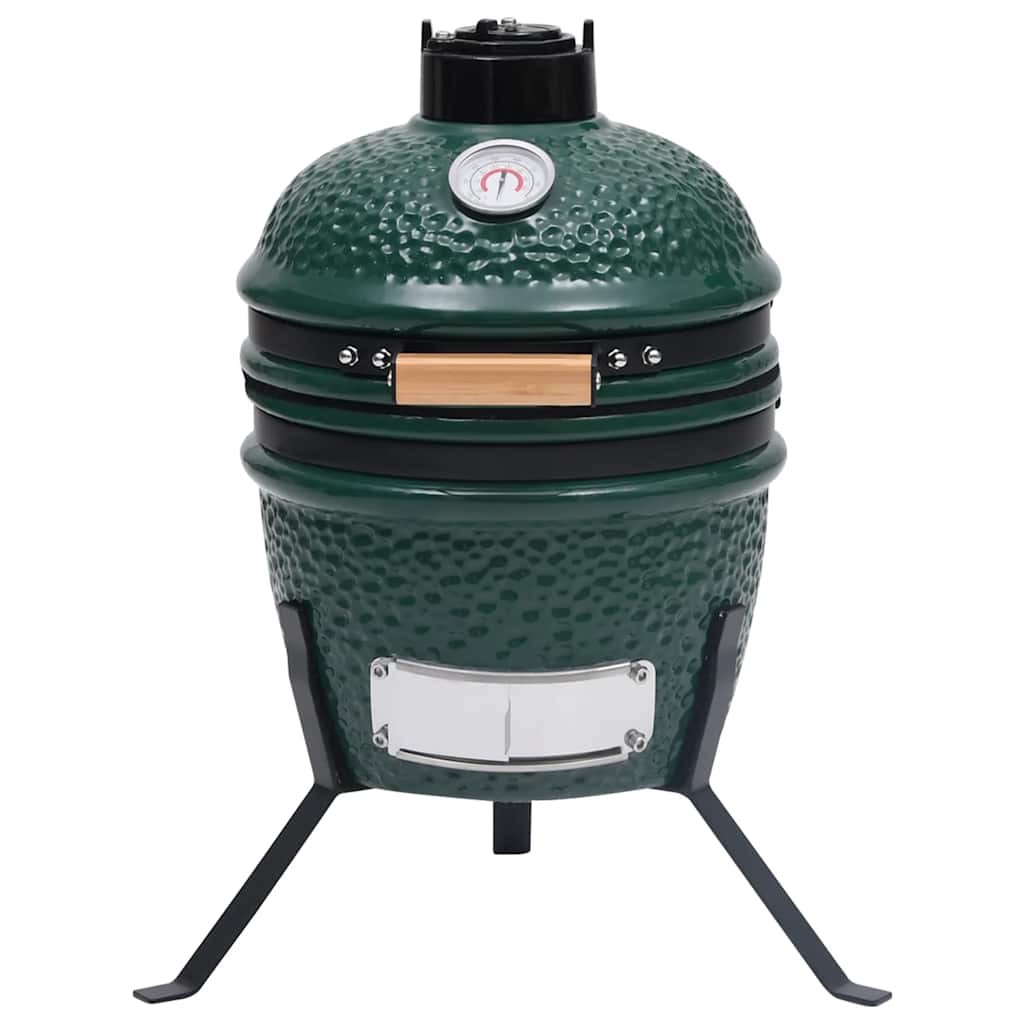 Kamado žar za dimljenje 2 v 1 iz keramike 56 cm zelen - slika 3