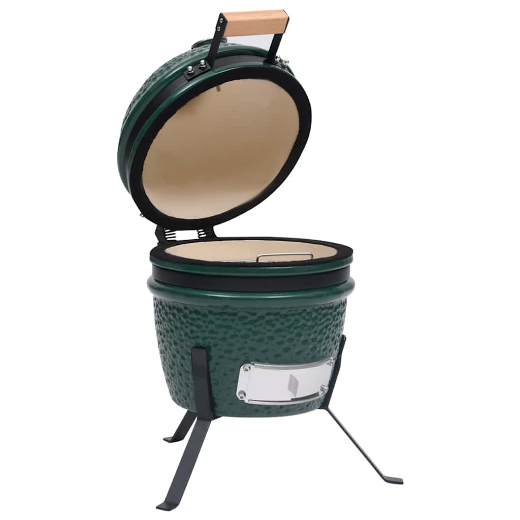 Kamado žar za dimljenje 2 v 1 iz keramike 56 cm zelen - slika 4
