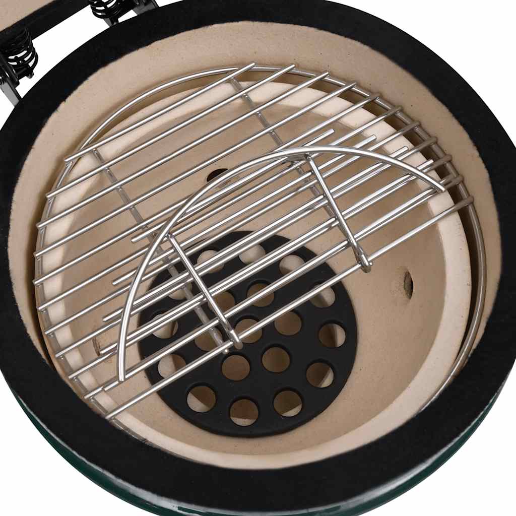 Kamado žar za dimljenje 2 v 1 iz keramike 56 cm zelen - slika 8