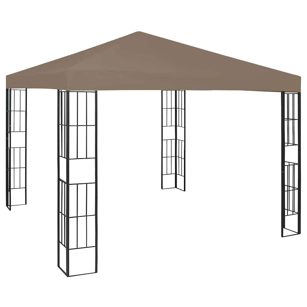 Paviljon z LED lučkami 3x3 m sivo-rjava - slika 3