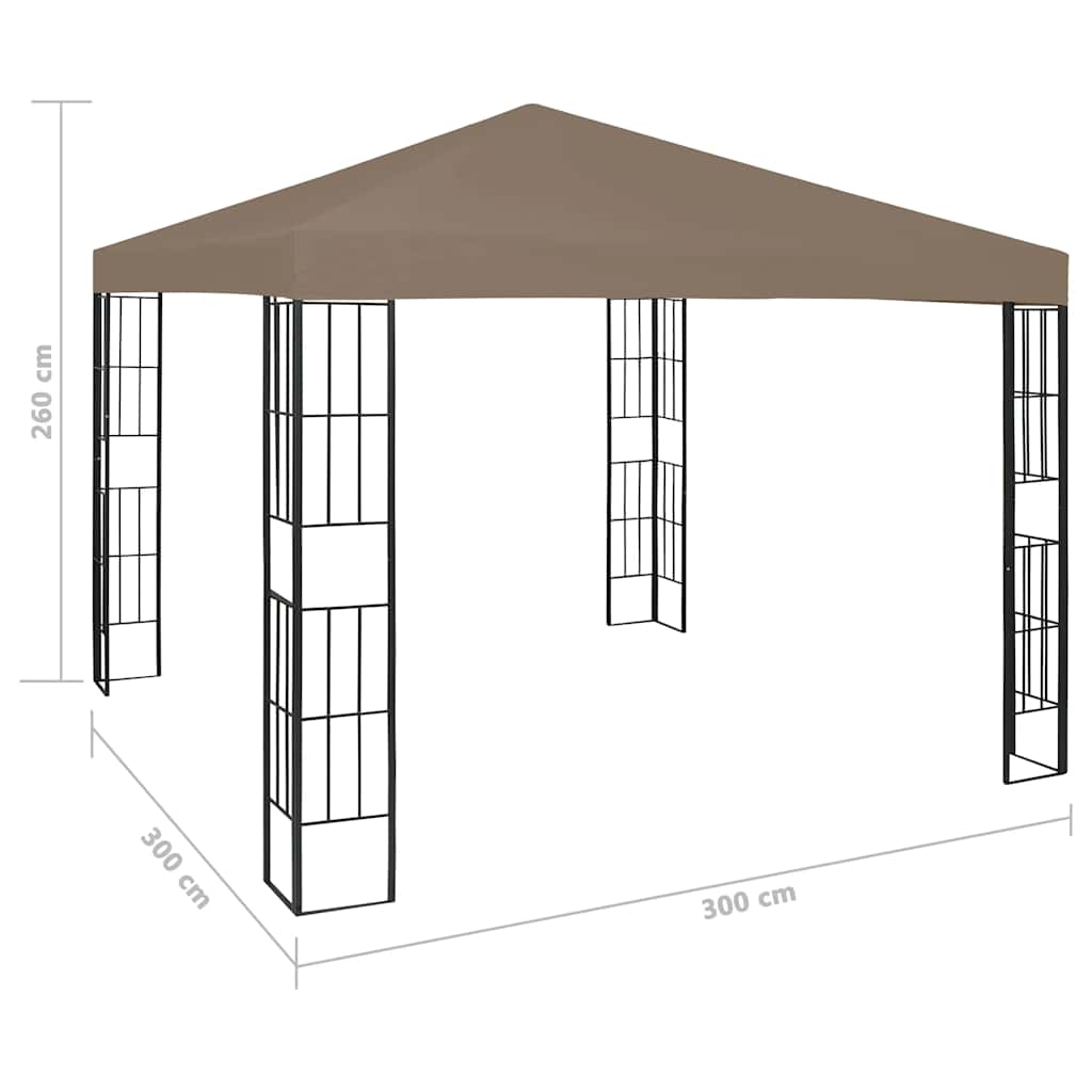 Paviljon z LED lučkami 3x3 m sivo-rjava - slika 11