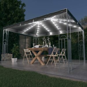 Paviljon z LED lučkami 400x300 cm antracit