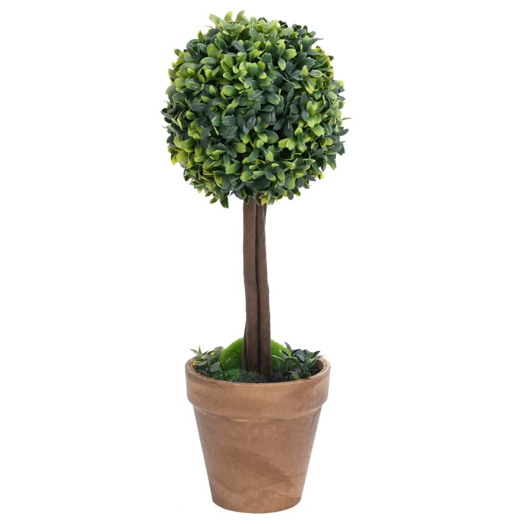 Umetna rastlina pušpan 2 kosa z lonci okrogle oblike 56 cm - slika 3