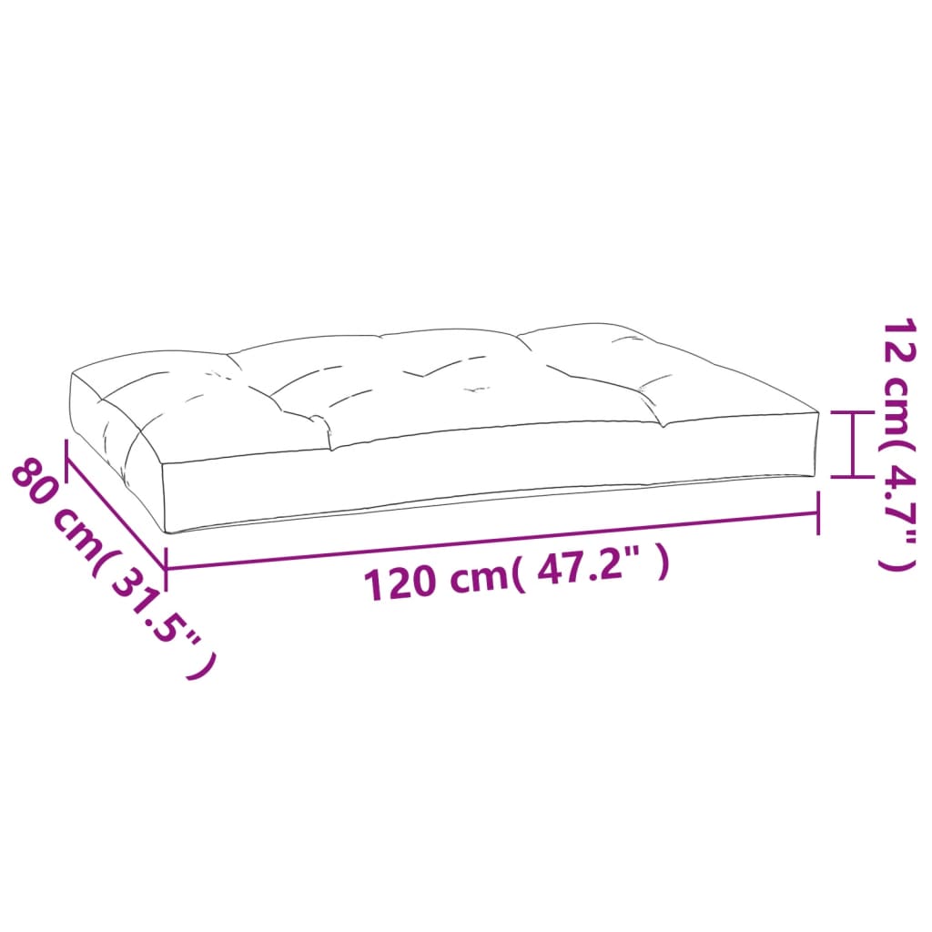 Blazina za palete siva 120x80x12 cm blago - slika 9