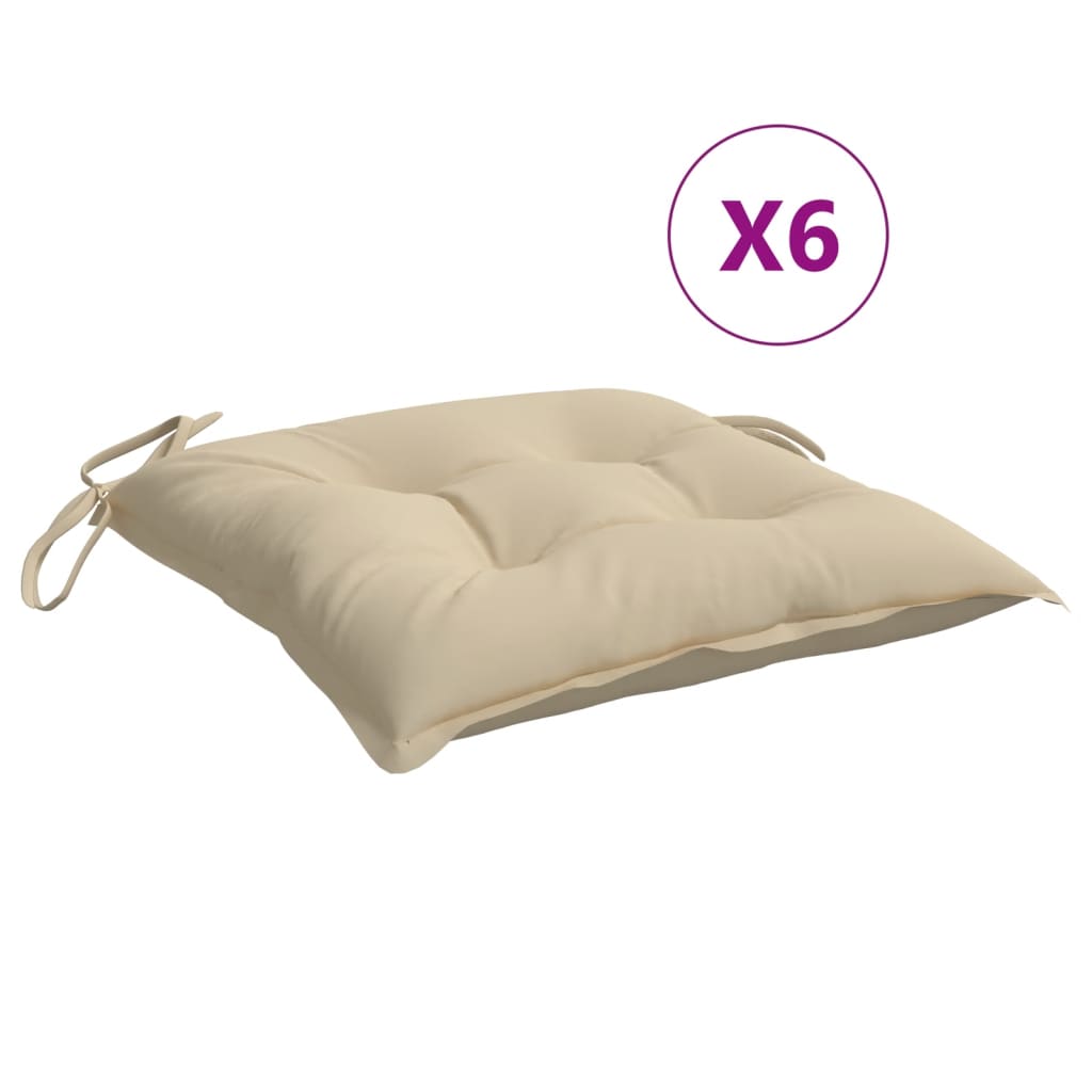 Blazine za palete 6 kosov bež 50x50x7 cm oxford tkanina - slika 2