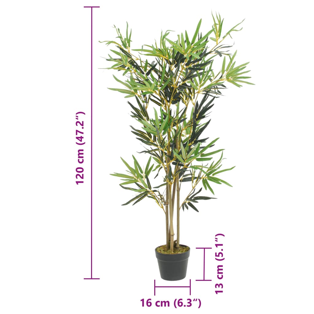 Umetno bambusovo drevo 552 listov 120 cm zeleno - slika 4