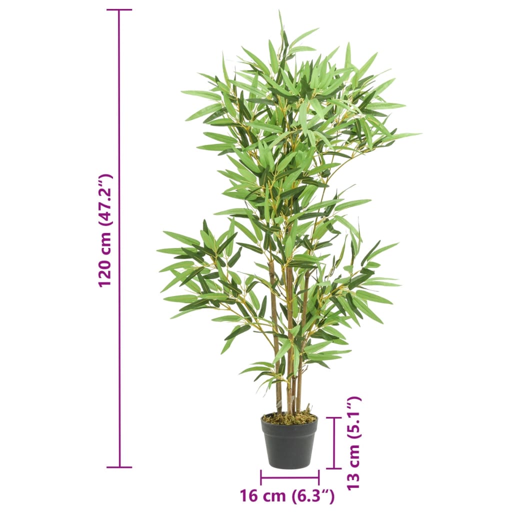Umetno bambusovo drevo 552 listov 120 cm zeleno - slika 4