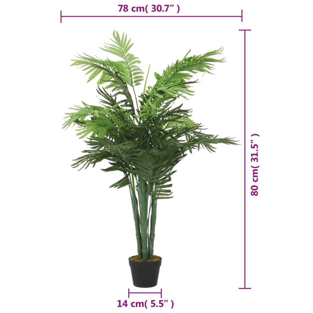 Umetna palma 18 listov 80 cm zelena - slika 5