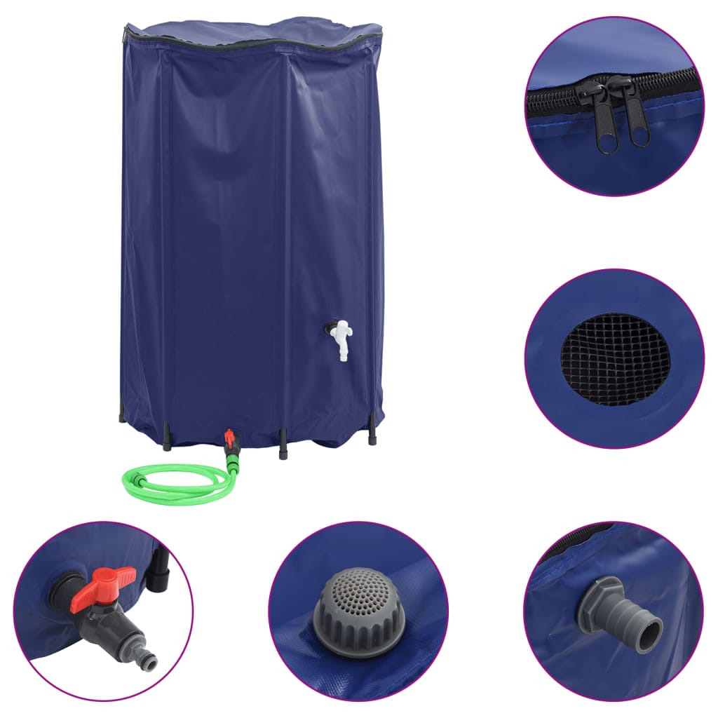 Rezervoar za vodo s pipo zložljiv 1000 L PVC - slika 2