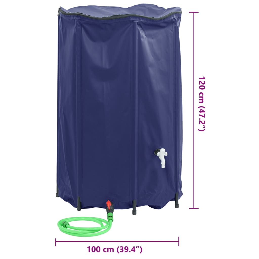 Rezervoar za vodo s pipo zložljiv 1000 L PVC - slika 10