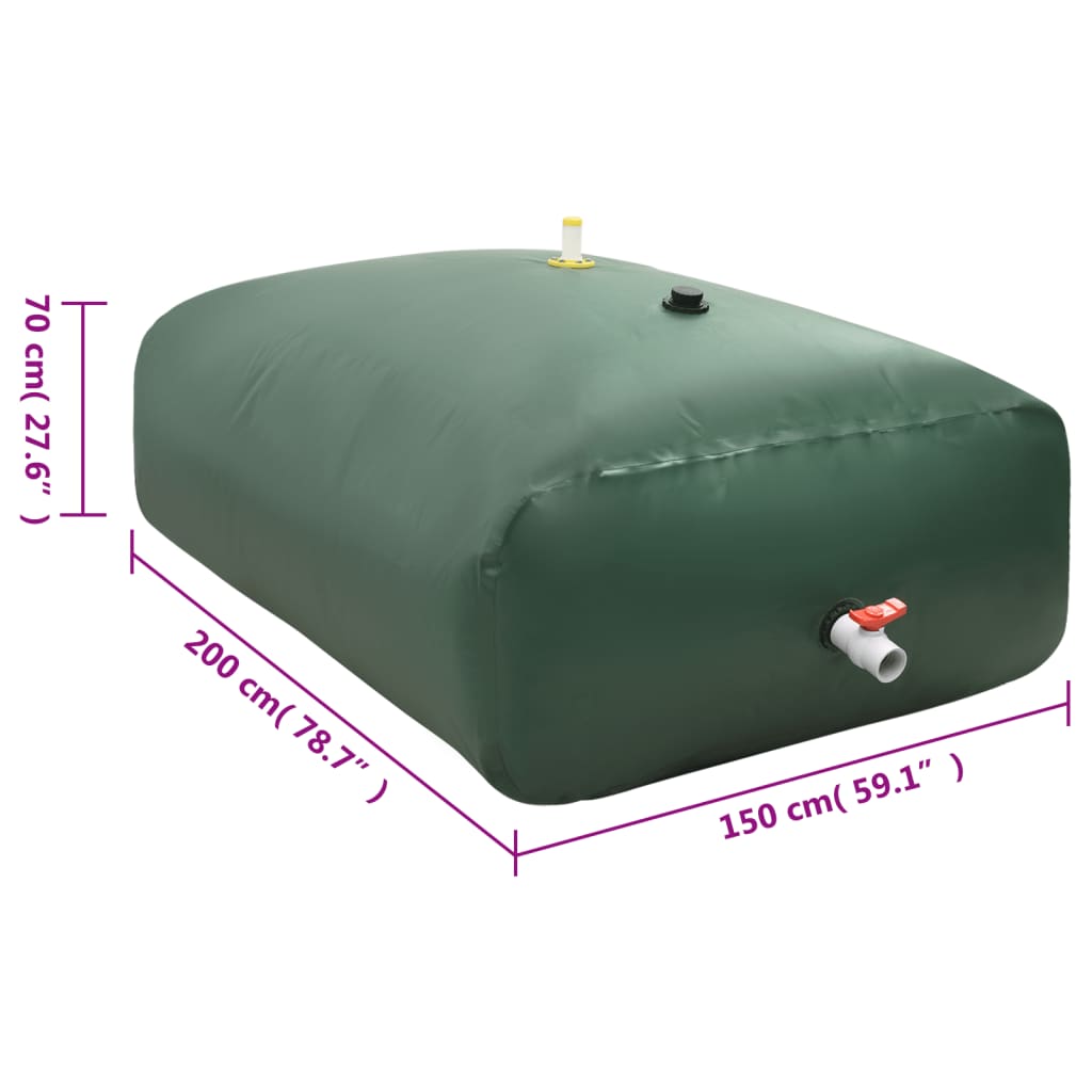 Rezervoar za vodo s pipo zložljiv 2100 L PVC - slika 8