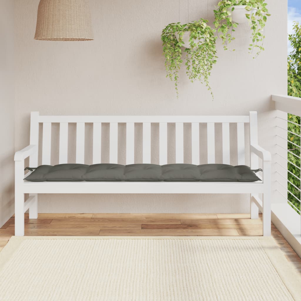 Blazina za vrtno klop melanž sivo-rjava 120x50x7 cm blago - slika 3