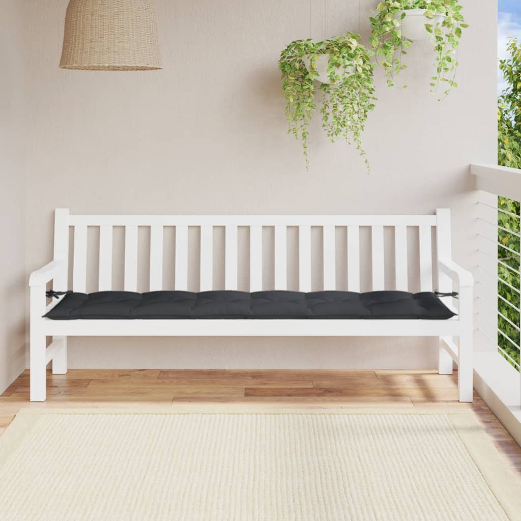 Blazina za vrtno klop melanž sivo-rjava 150x50x7 cm blago - slika 3