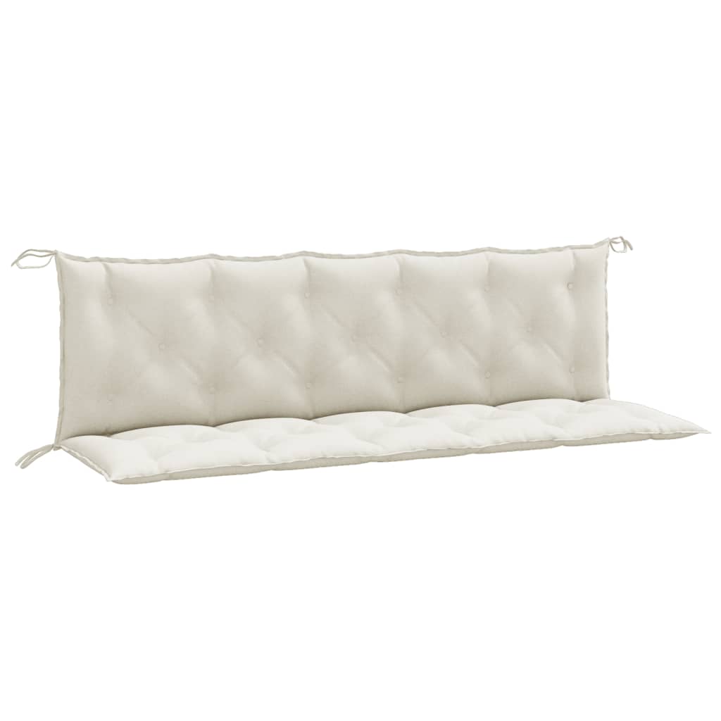 Blazina za vrtno klop 2 kosa melanž bež 120x50x7 cm blago - slika 2