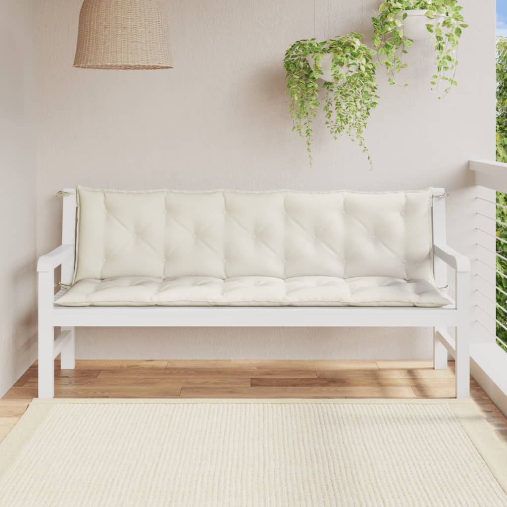 Blazina za vrtno klop 2 kosa melanž bež 120x50x7 cm blago - slika 3