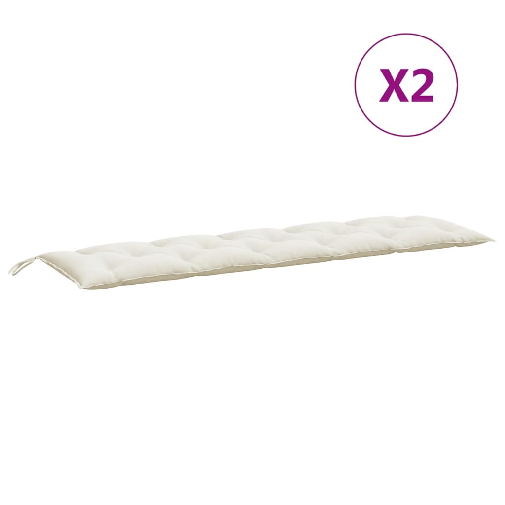 Blazina za vrtno klop 2 kosa melanž bež 120x50x7 cm blago - slika 4