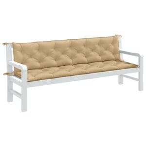 Blazina za vrtno klop 2 kosa melanž bež 150x50x7 cm blago