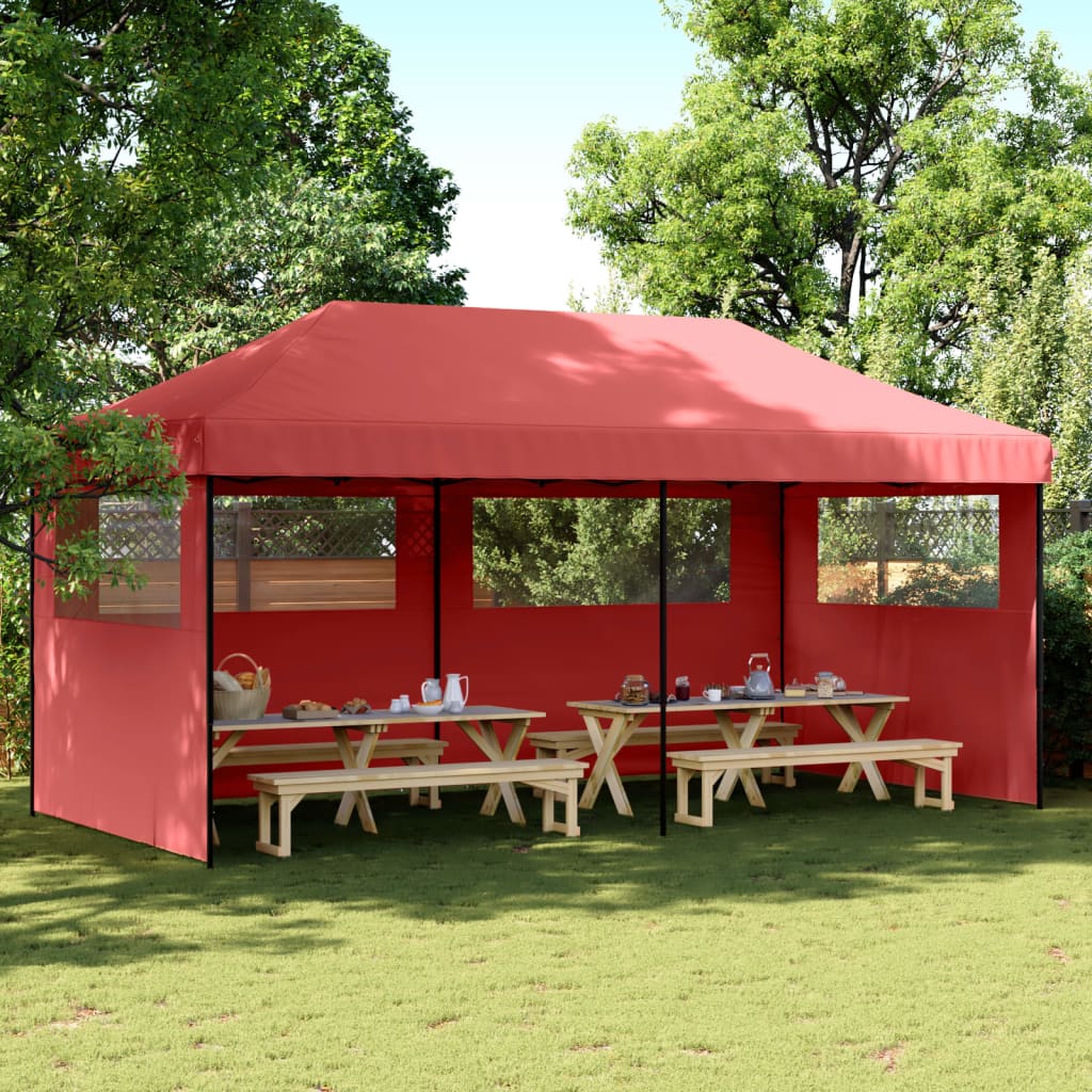Zložljivi pop-up šotor za zabave 3 stranice bordo