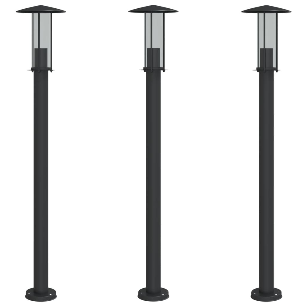 Zunanja talna svetilka | 3 kos. | 100 cm | Nerjaveče jeklo - slika 2