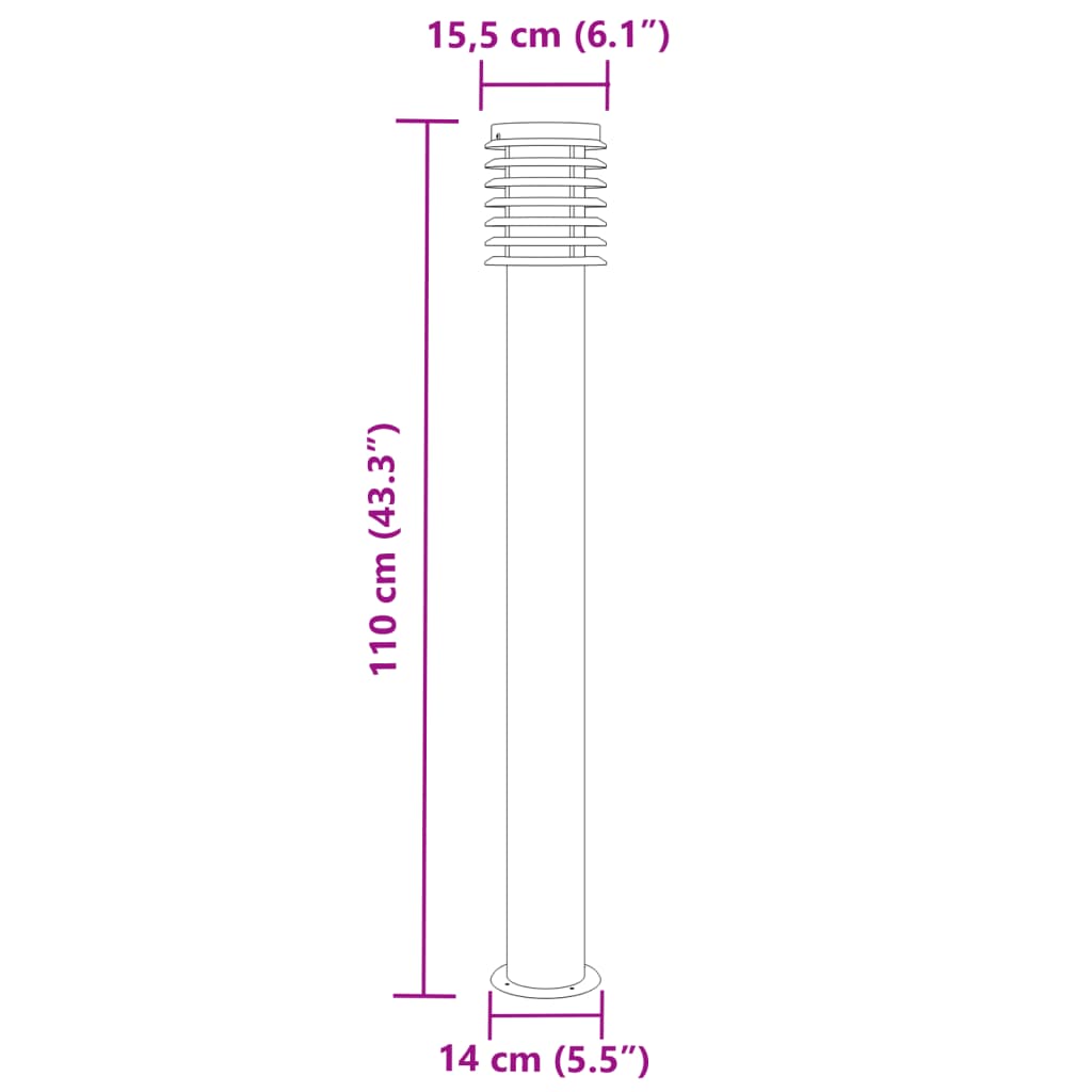 Zunanja talna svetilka | 110 cm | Nerjaveče jeklo - slika 7