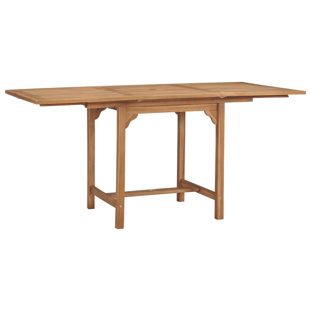 Raztegljiva vrtna miza (110-160)x80x75 cm trdna tikovina - slika 2