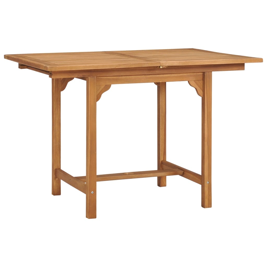 Raztegljiva vrtna miza (110-160)x80x75 cm trdna tikovina - slika 3
