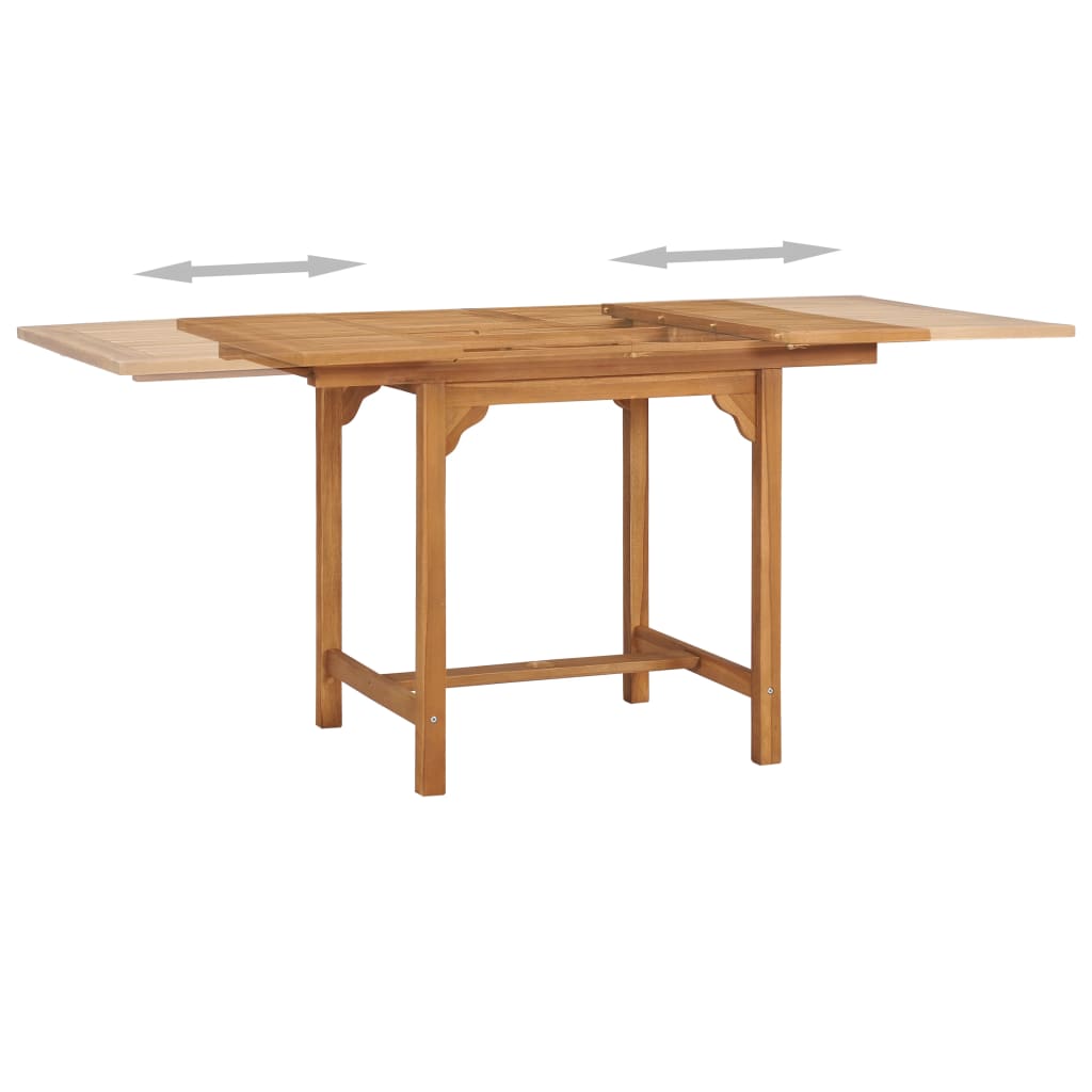 Raztegljiva vrtna miza (110-160)x80x75 cm trdna tikovina - slika 4