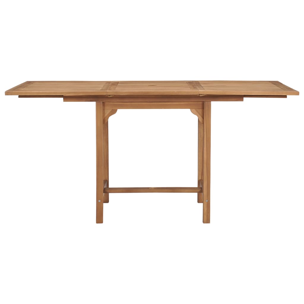 Raztegljiva vrtna miza (110-160)x80x75 cm trdna tikovina - slika 5