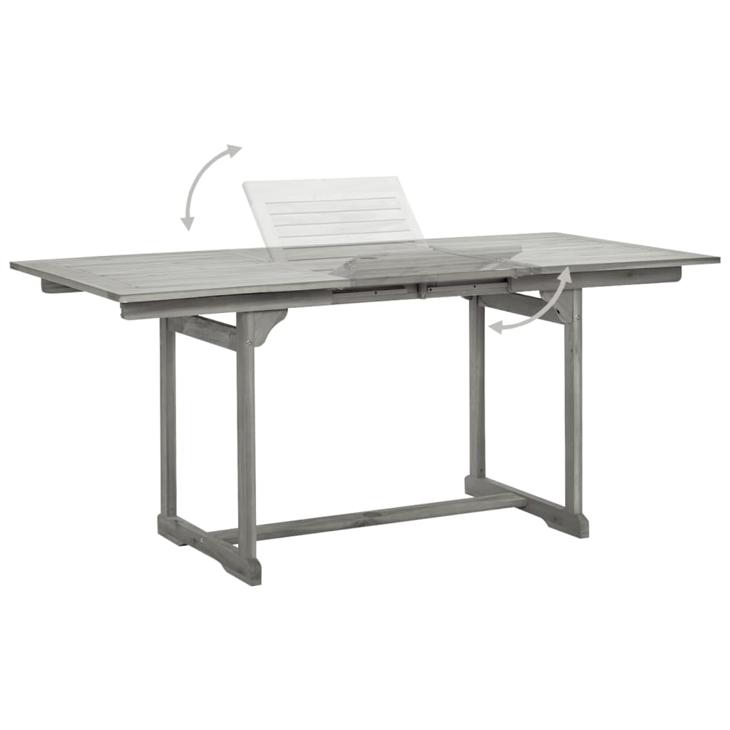 Vrtna jedilna miza (120-170)x80x75 cm trden akacijev les - slika 4