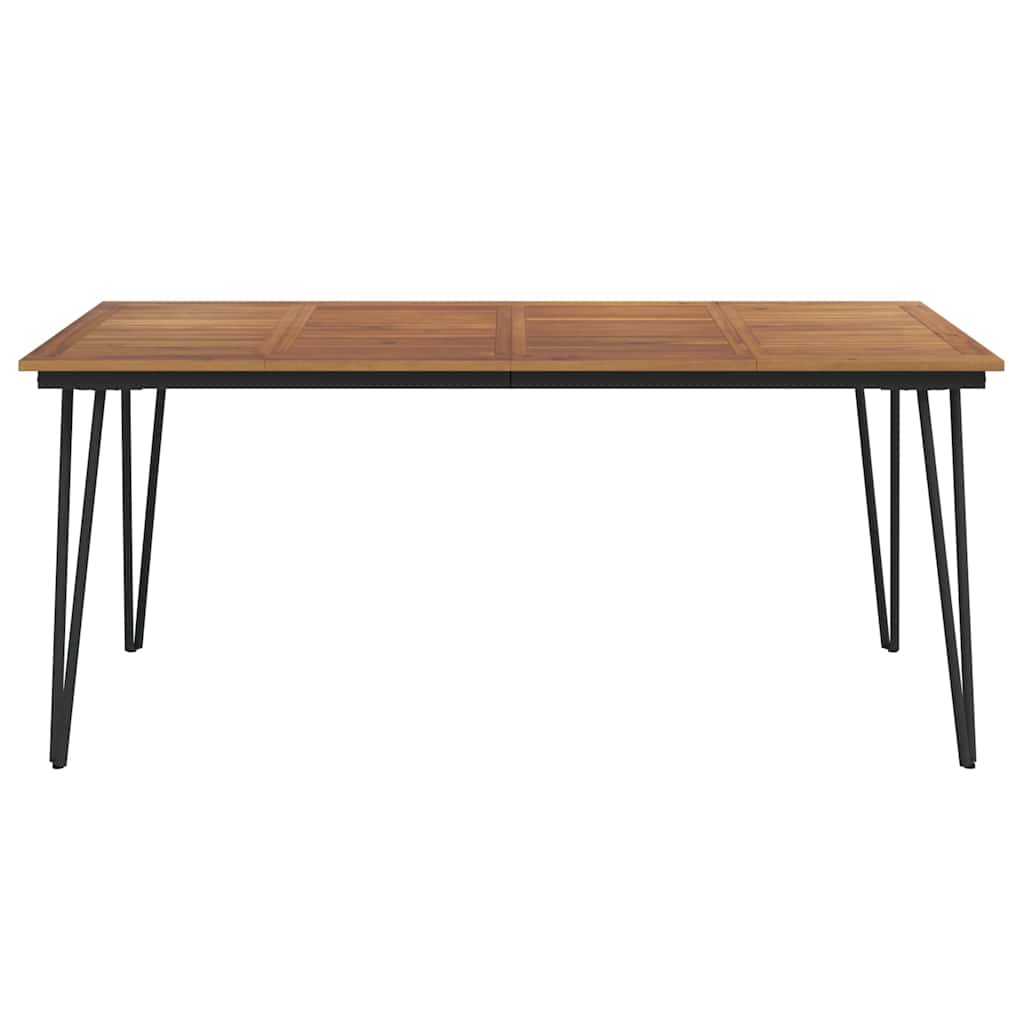 Vrtna miza z nogami V oblike 180x90x75 cm trden akacijev les - slika 3