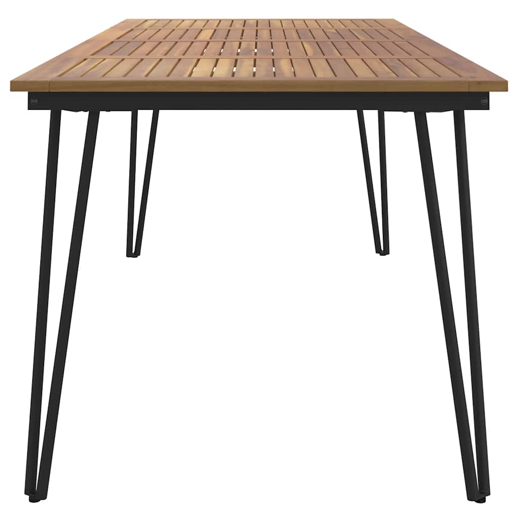 Vrtna miza z nogami V oblike 180x90x75 cm trden akacijev les - slika 4