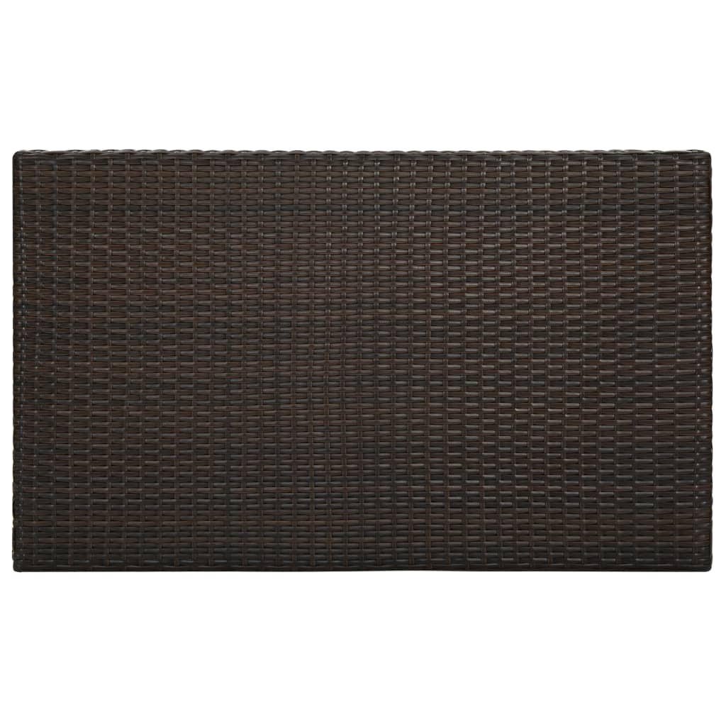 Vrtna barska miza rjava 100x60,5x110,5 cm poliratan - slika 4