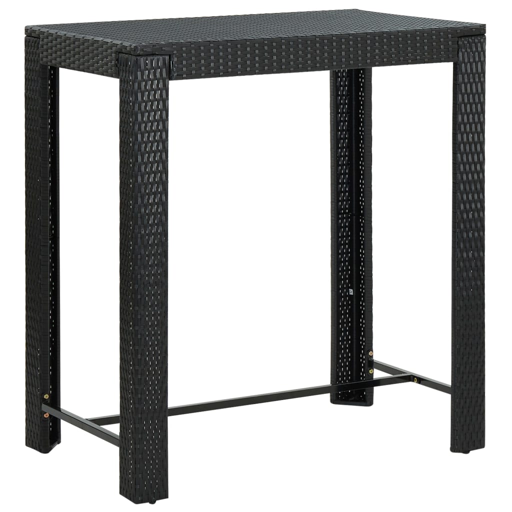 Vrtna barska miza črna 100x60,5x110,5 cm poliratan