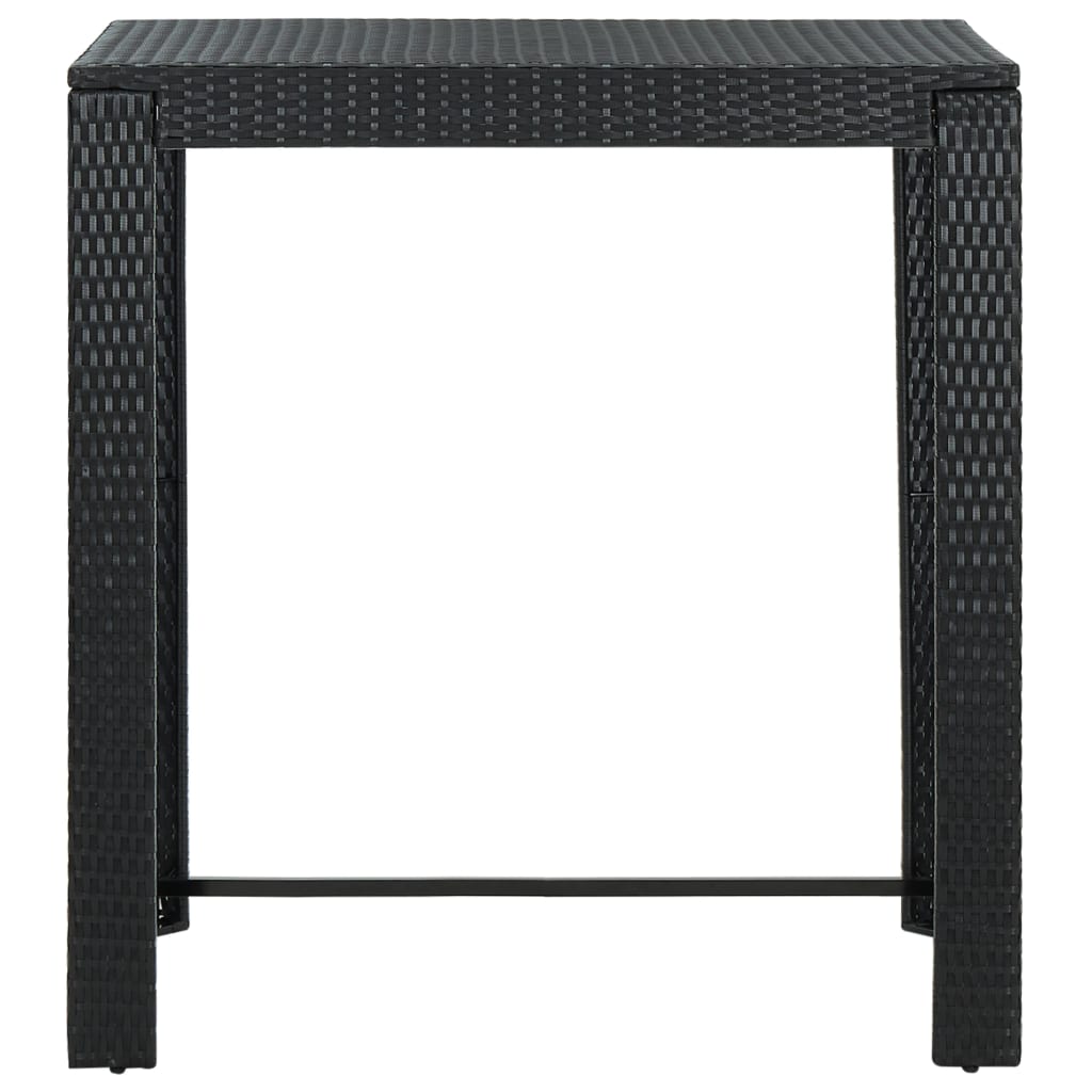 Vrtna barska miza črna 100x60,5x110,5 cm poliratan - slika 2