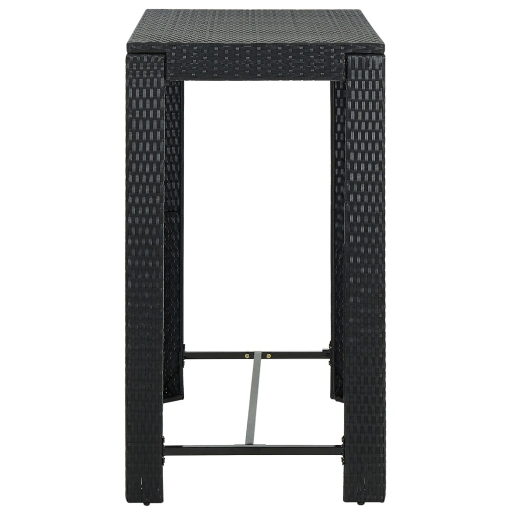 Vrtna barska miza črna 100x60,5x110,5 cm poliratan - slika 3