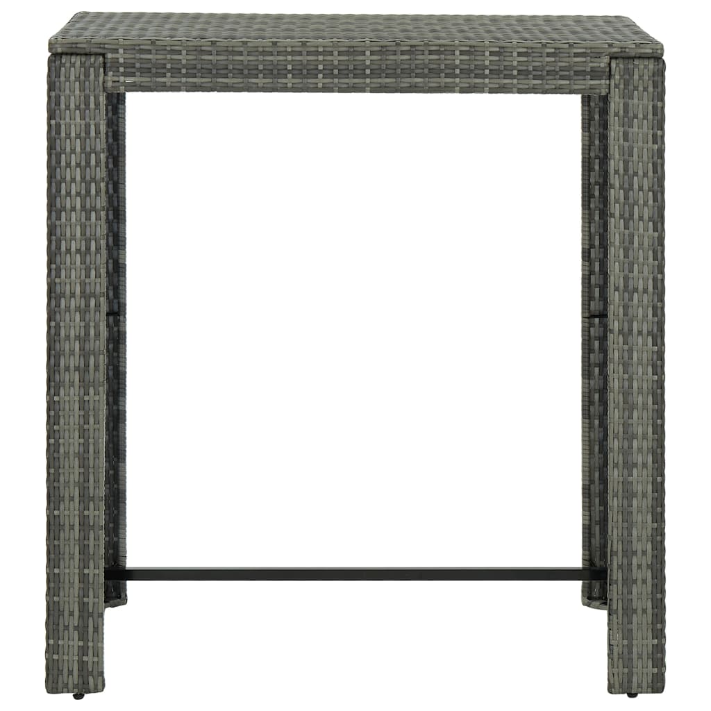 Vrtna barska miza siva 100x60,5x110,5 cm poliratan - slika 2