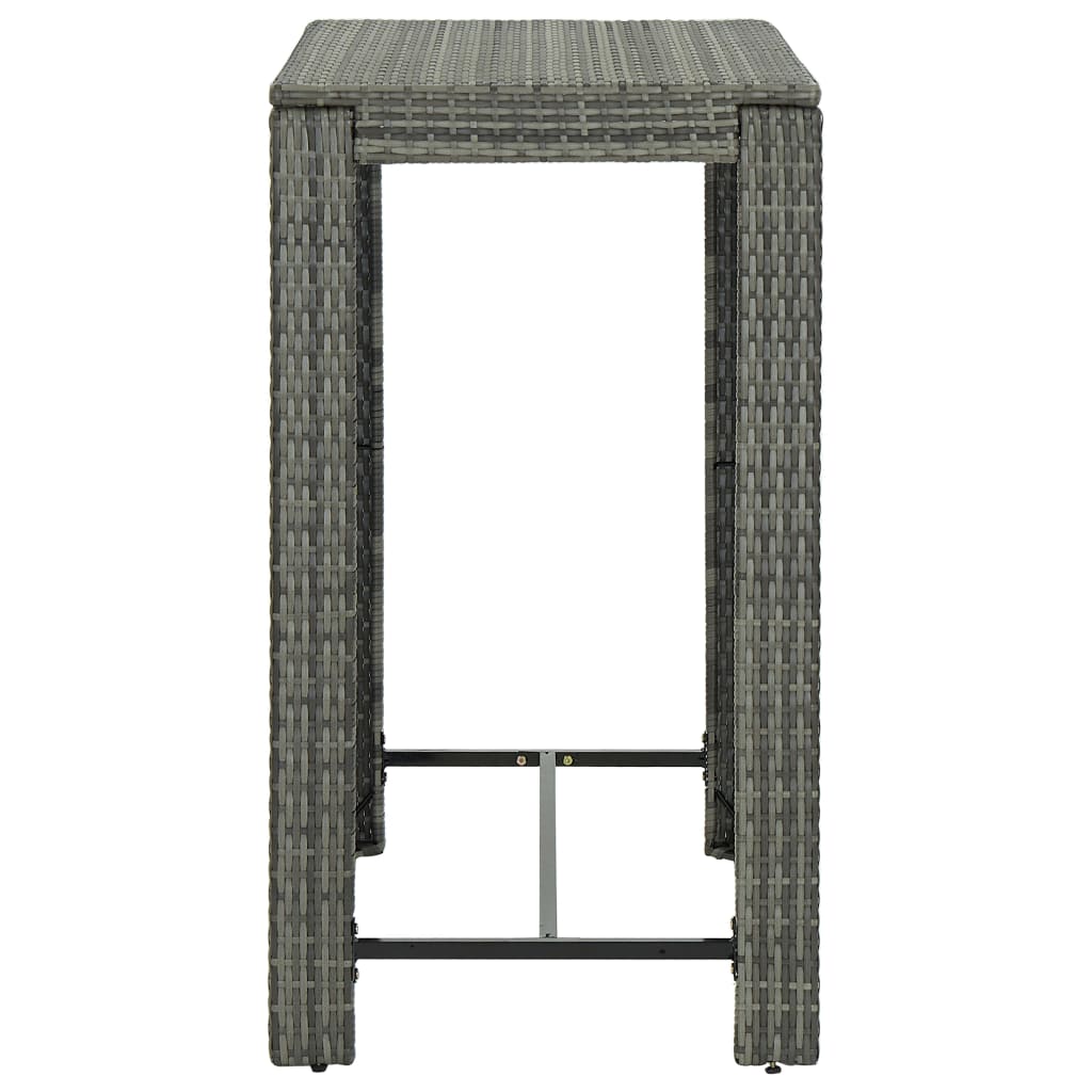 Vrtna barska miza siva 100x60,5x110,5 cm poliratan - slika 3