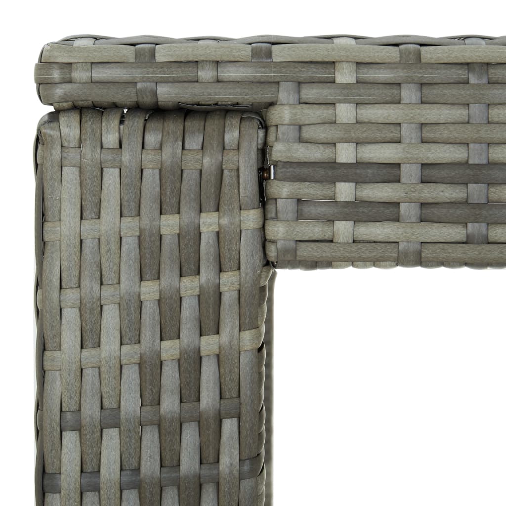 Vrtna barska miza siva 100x60,5x110,5 cm poliratan - slika 4