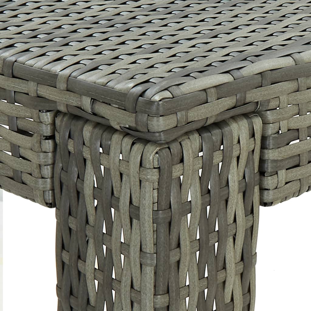 Vrtna barska miza siva 100x60,5x110,5 cm poliratan - slika 5