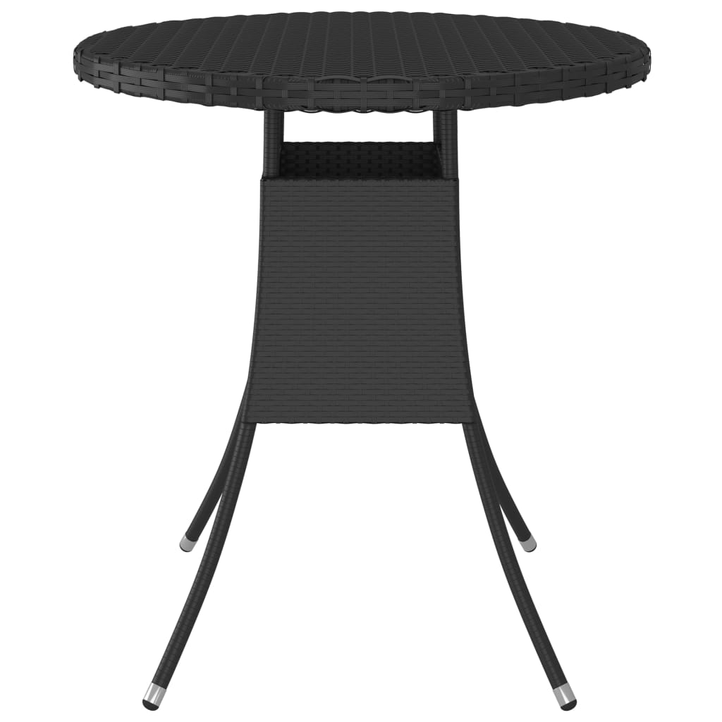 Vrtna miza črna 70x70x73 cm poliratan - slika 2