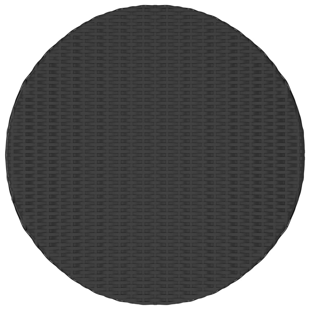 Vrtna miza črna 70x70x73 cm poliratan - slika 3