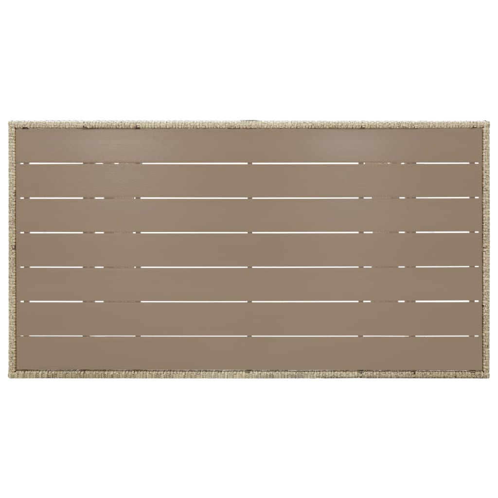 Vrtna miza siva 120x70x66 cm poliratan - slika 5