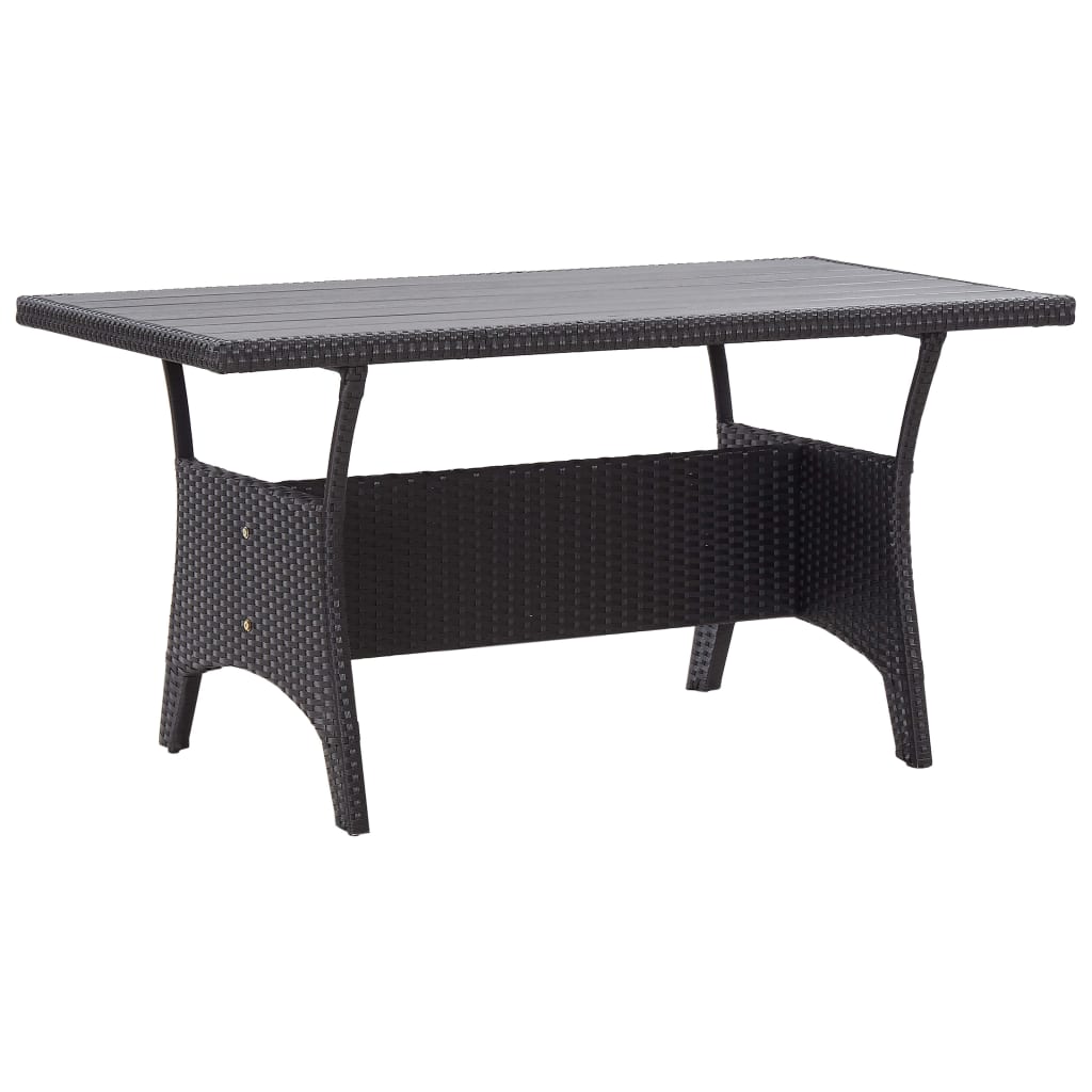 Vrtna miza črna 120x70x66 cm poliratan