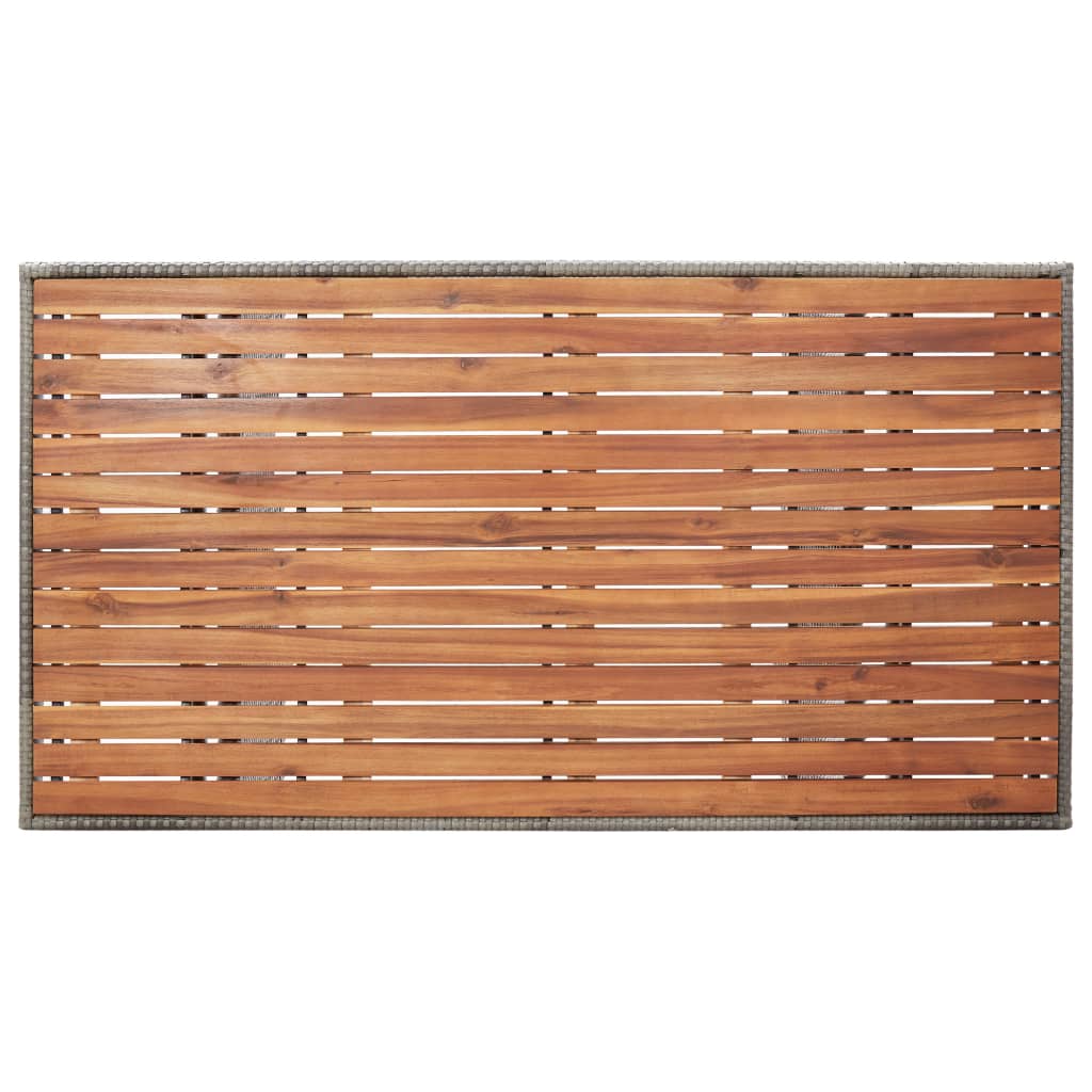 Vrtna miza siva 120x70x66 cm trden akacijev les - slika 4