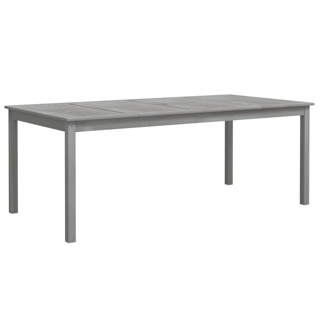 Vrtna miza siva 200x100x75 cm trden akacijev les - slika 2