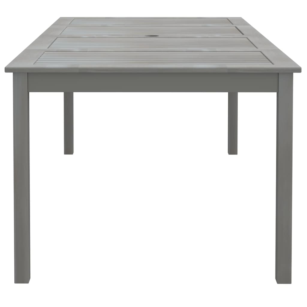 Vrtna miza siva 200x100x75 cm trden akacijev les - slika 4
